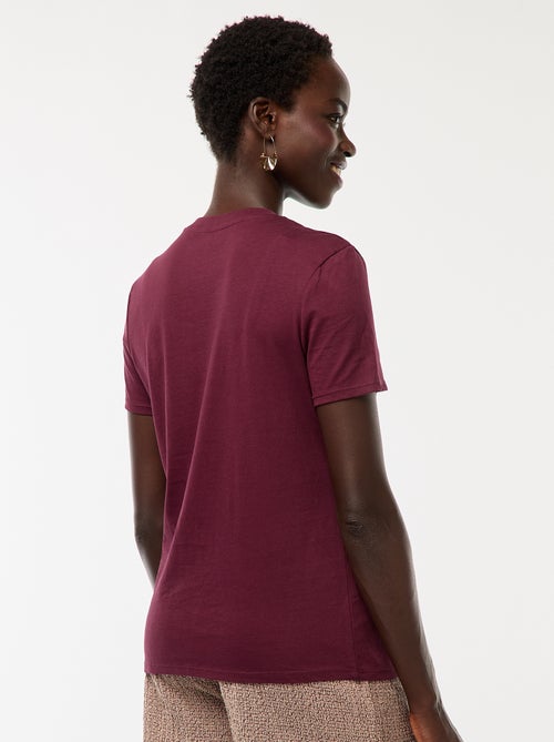 T-shirt van jersey met korte mouwen - Kiabi