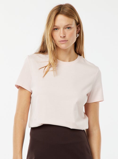 T-shirt van jersey met korte mouwen - Kiabi