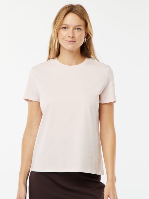 T-shirt van jersey met korte mouwen - Kiabi