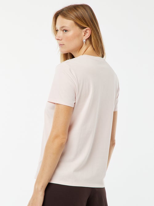 T-shirt van jersey met korte mouwen - Kiabi