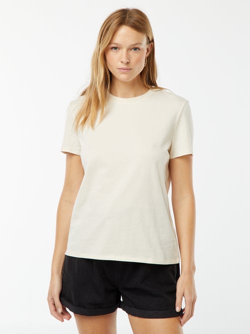 T-shirt van jersey met korte mouwen - Kiabi