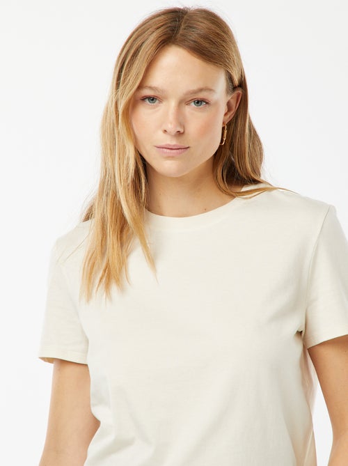 T-shirt van jersey met korte mouwen - Kiabi