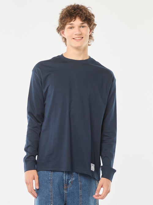 T-shirt van jersey met lange mouw - Kiabi