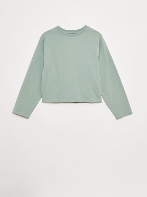 T-shirt van jersey met lange mouw - Kiabi