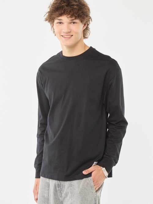 T-shirt van jersey met lange mouw - Kiabi