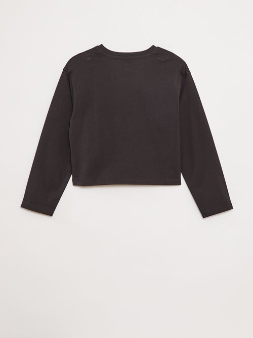 T-shirt van jersey met lange mouw - Kiabi