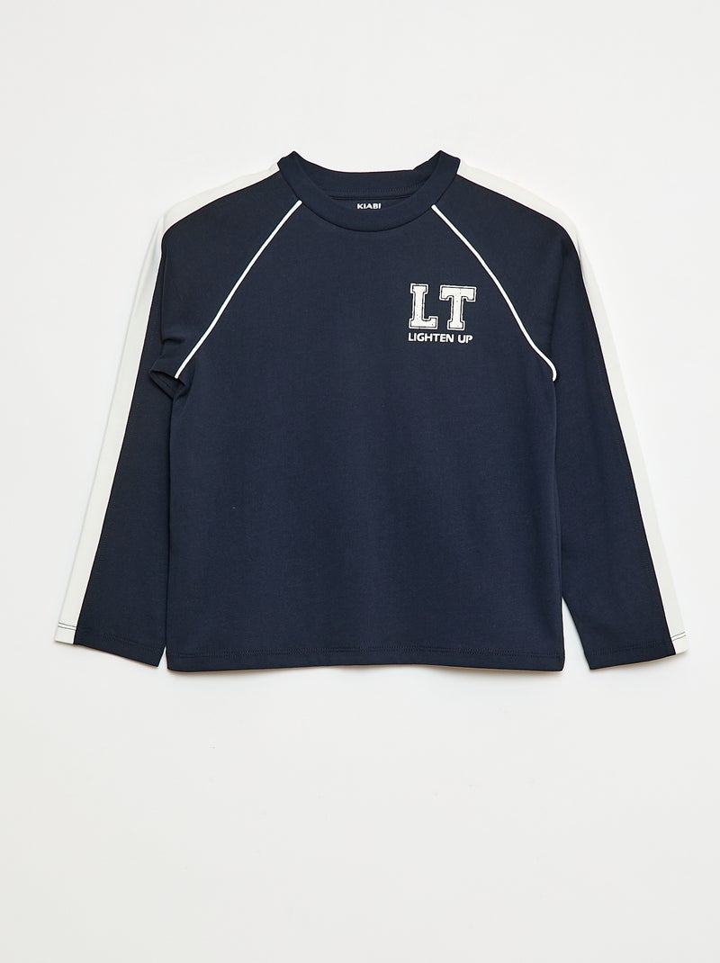 T-shirt van jersey met lange mouw Zwart - Kiabi