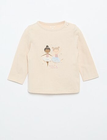 T-shirt van jersey met lange mouwen