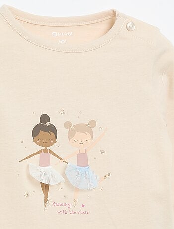 T-shirt van jersey met lange mouwen