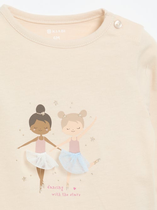 T-shirt van jersey met lange mouwen - Kiabi