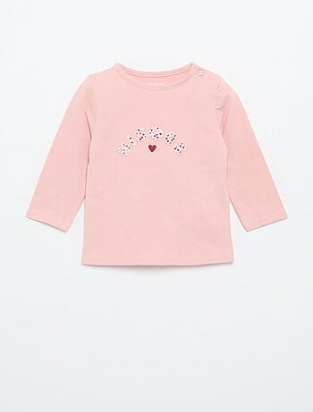 T-shirt van jersey met lange mouwen