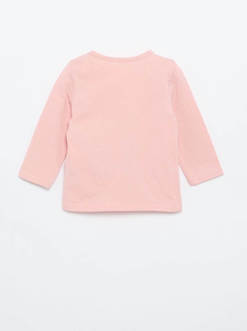 T-shirt van jersey met lange mouwen Rose - Kiabi