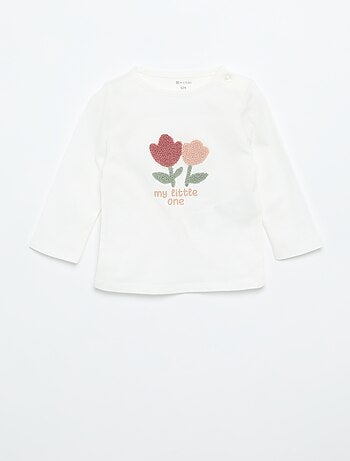 T-shirt van jersey met lange mouwen