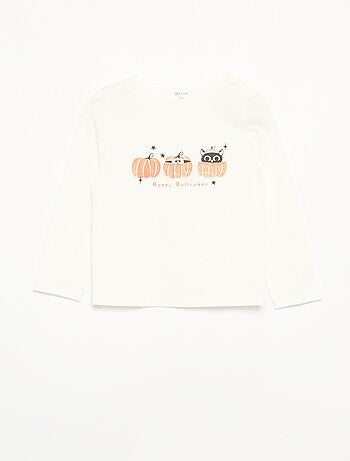 T-shirt van jersey met lange mouwen