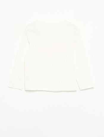 T-shirt van jersey met lange mouwen