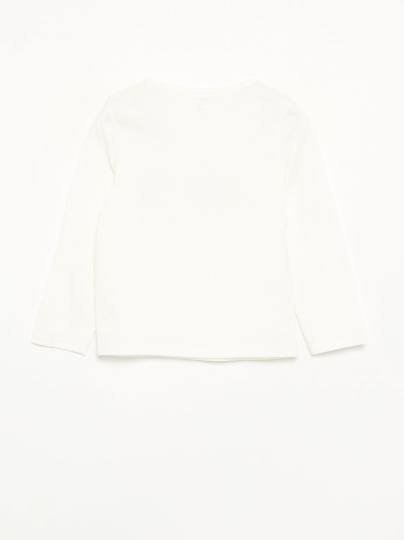 T-shirt van jersey met lange mouwen Wit - Kiabi