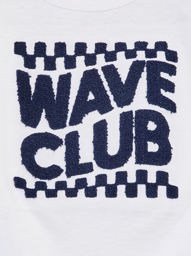 T-shirt van jersey met letters van badstoftricot WIT - Kiabi