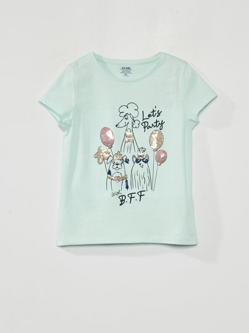 T-shirt van jersey met ludieke print - Kiabi