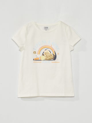 T-shirt van jersey met ludieke print
