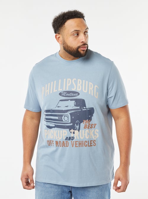 T-shirt van jersey met print en korte mouw - Kiabi