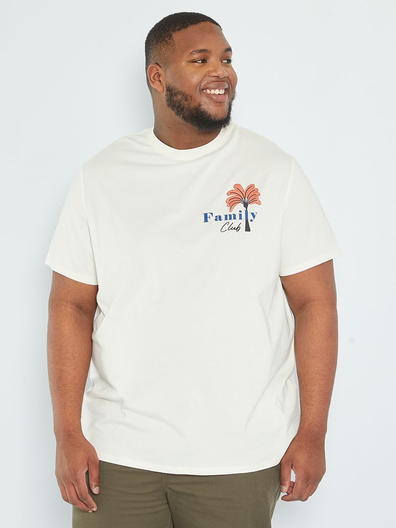T-shirt van jersey met print WIT - Kiabi