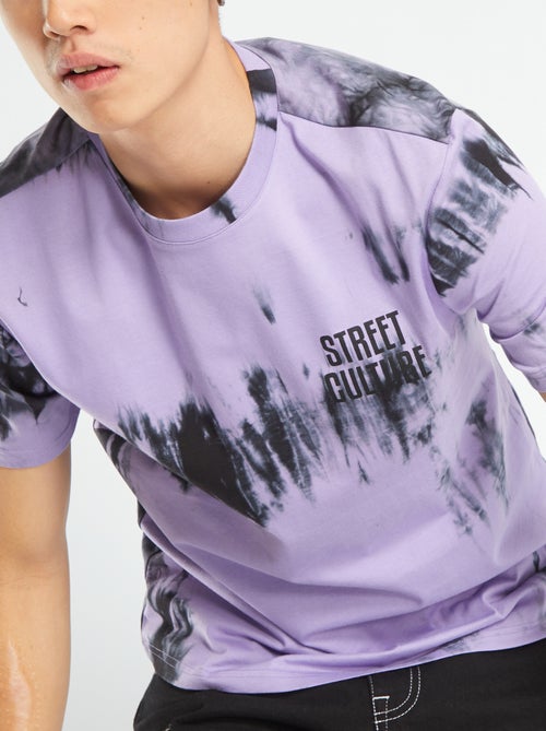 T-shirt van jersey met tie-dyemotief - Kiabi