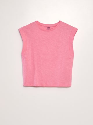 T-shirt van jersey met zeer korte mouw
