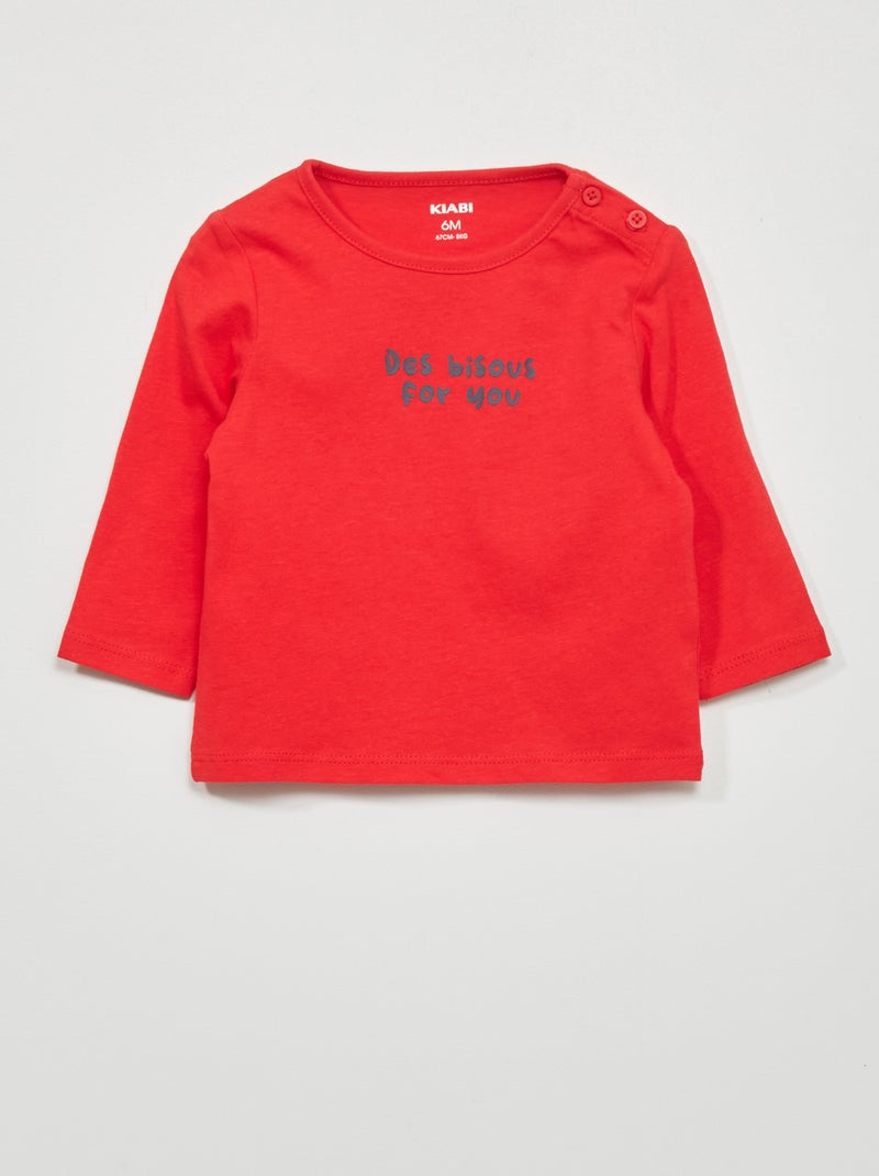 T-shirt van jersey ROOD - Kiabi