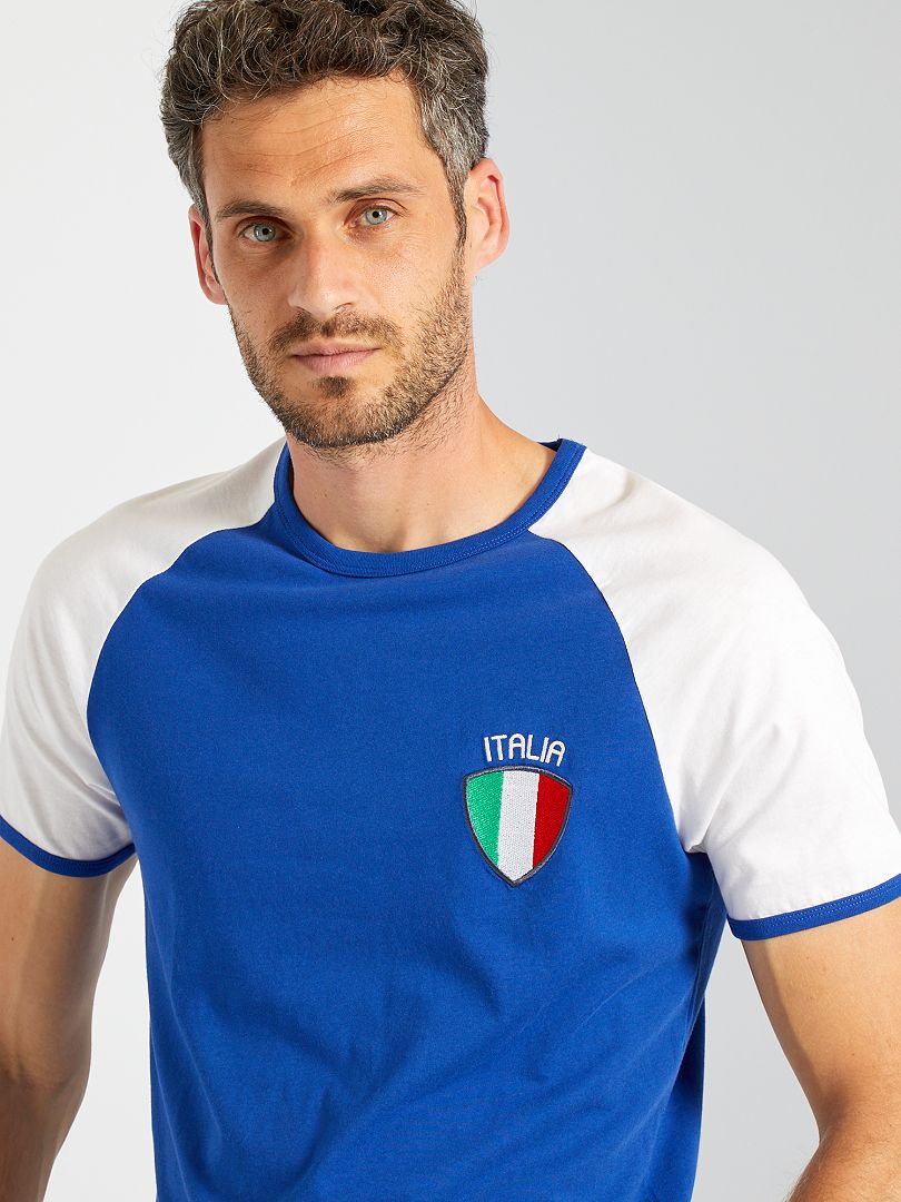 T-shirt van jerseystof 'Italië' - BLAUW - Kiabi 8.00€