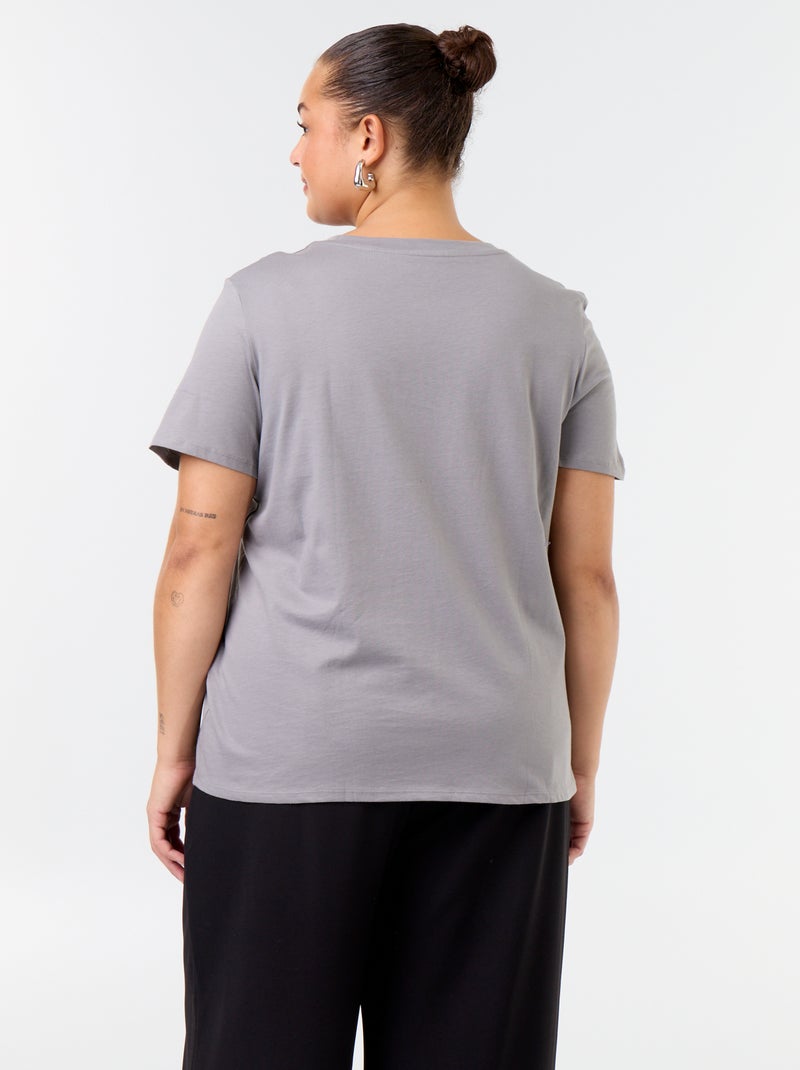T-shirt van jerseystof met korte mouwen Grijs - Kiabi