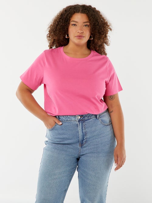 T-shirt van jerseystof met korte mouwen - Kiabi
