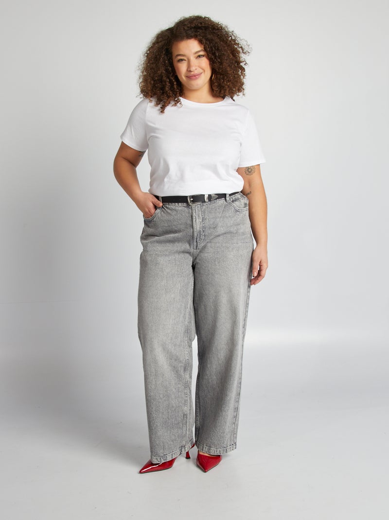 T-shirt van jerseystof met korte mouwen wit - Kiabi