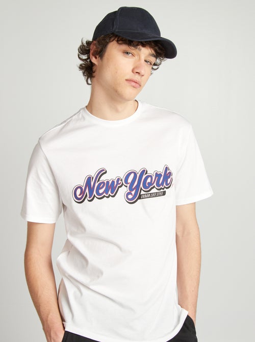T-shirt van jerseystof met print - Kiabi