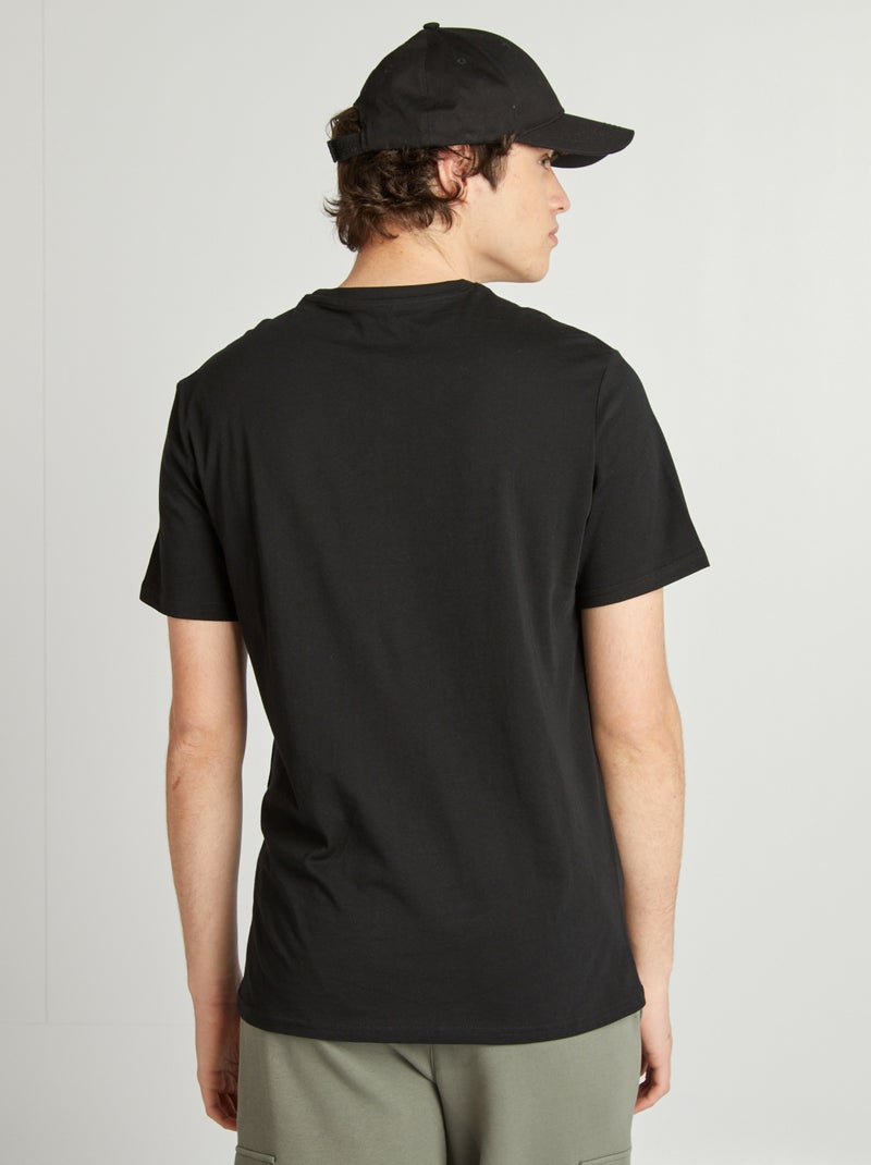 T-shirt van jerseystof met print ZWART - Kiabi