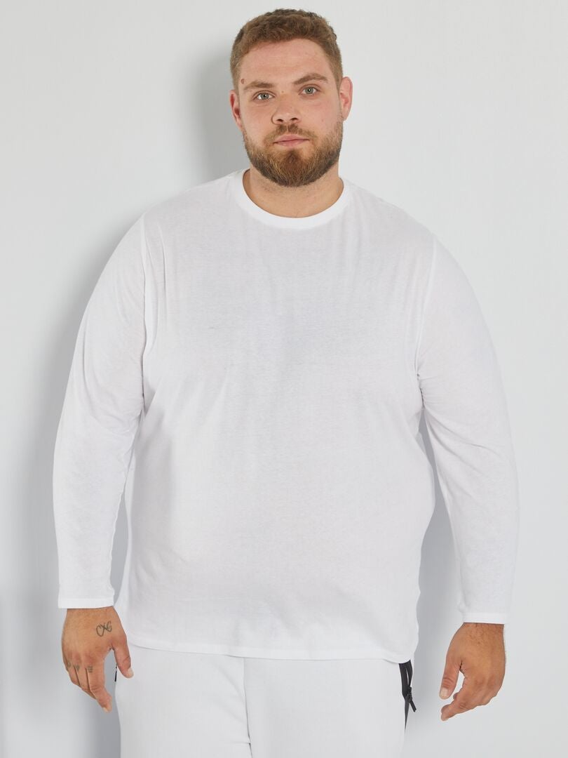 T-shirt van jerseystof uit zuiver katoen wit - Kiabi