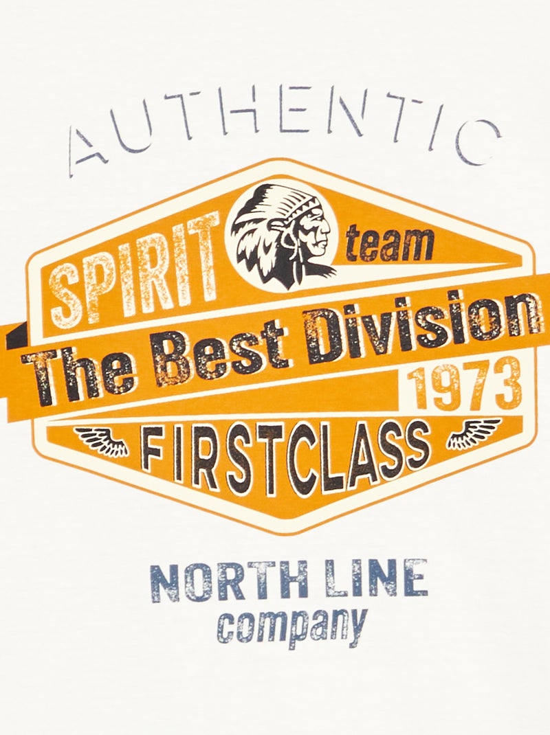 T-shirt van jerseytricot - collectie makkelijk aan te trekken WIT - Kiabi