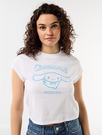 T-shirt van jerseytricot 'Hello Kitty' met korte mouwen