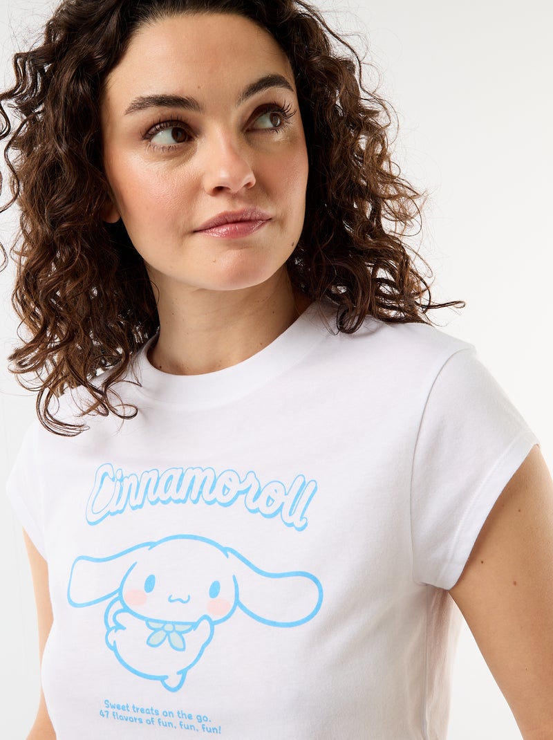 T-shirt van jerseytricot 'Hello Kitty' met korte mouwen Wit - Kiabi