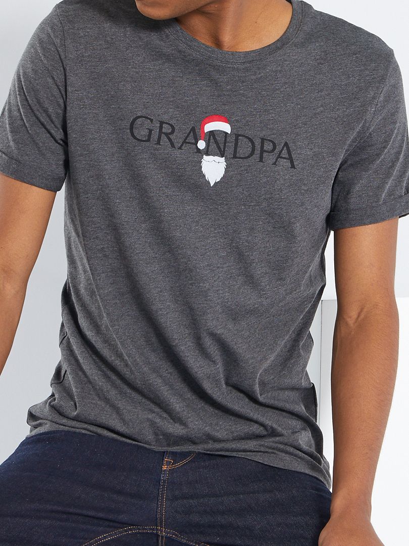 T-shirt van jerseytricot 'Kerstmis' GRIJS - Kiabi