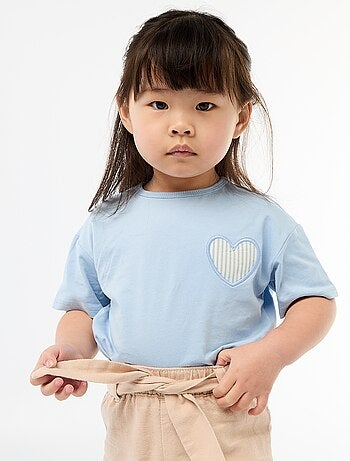 T-shirt van jerseytricot met hartpatch