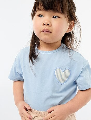 T-shirt van jerseytricot met hartpatch