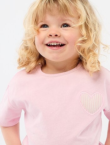 T-shirt van jerseytricot met hartpatch