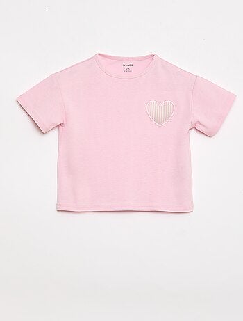 T-shirt van jerseytricot met hartpatch