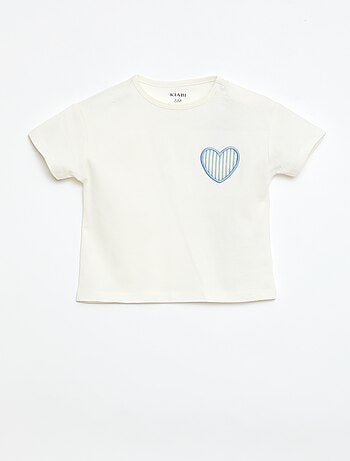T-shirt van jerseytricot met hartpatch
