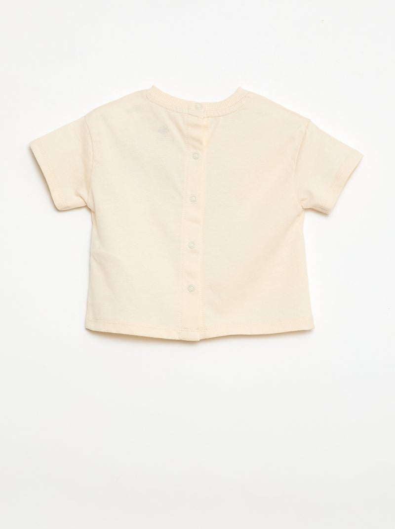 T-shirt van jerseytricot met 'Jurassic World'-print Biege - Kiabi