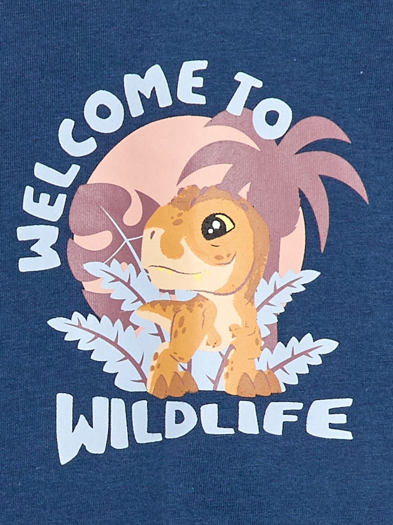 T-shirt van jerseytricot met 'Jurassic World'-print Blauw - Kiabi