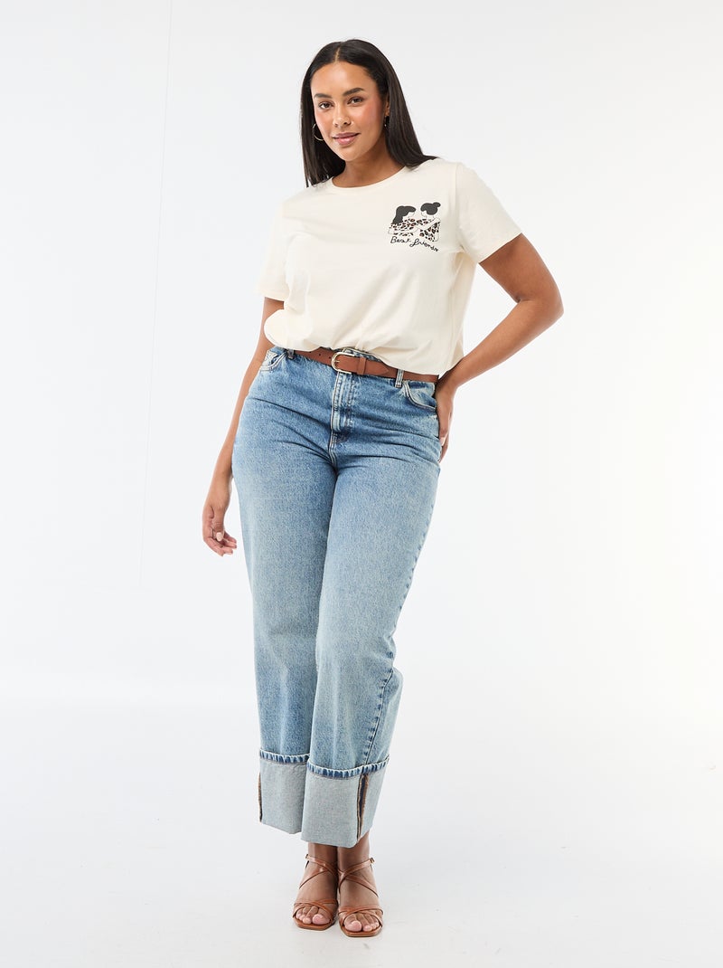 T-shirt van jerseytricot met korte mouwen 'Agathe Sorlet x Kiabi' - Valentijnsdag Wit - Kiabi