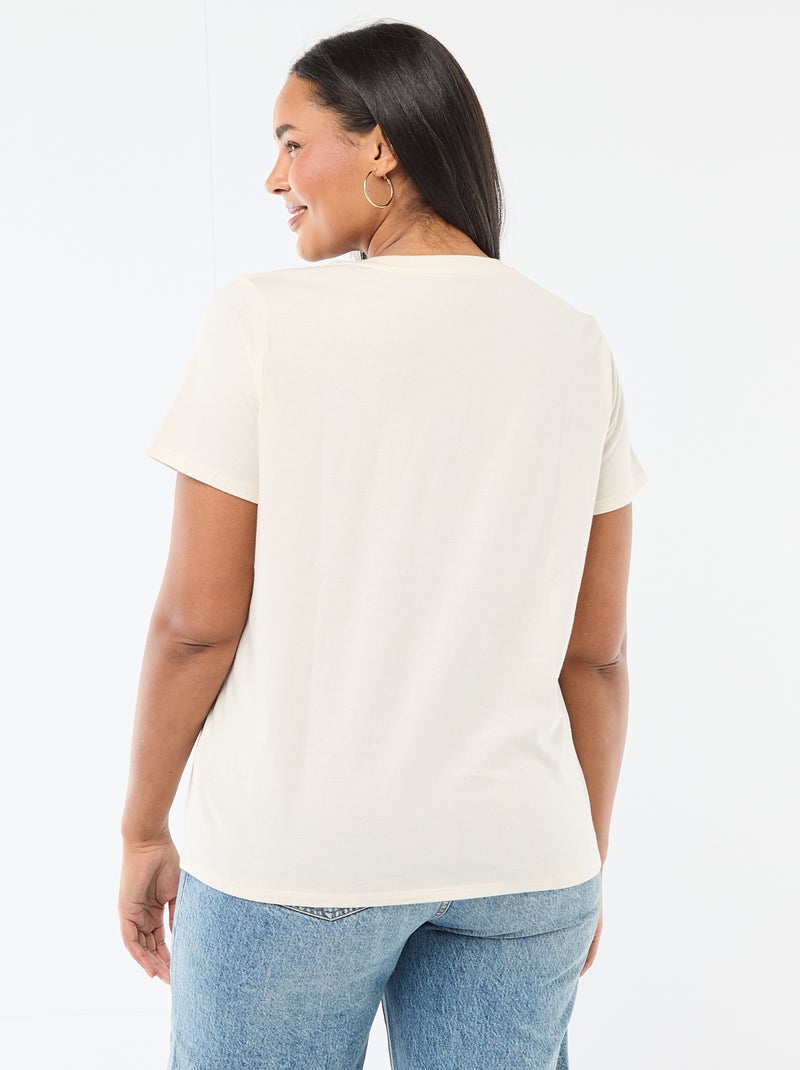 T-shirt van jerseytricot met korte mouwen 'Agathe Sorlet x Kiabi' - Valentijnsdag Wit - Kiabi