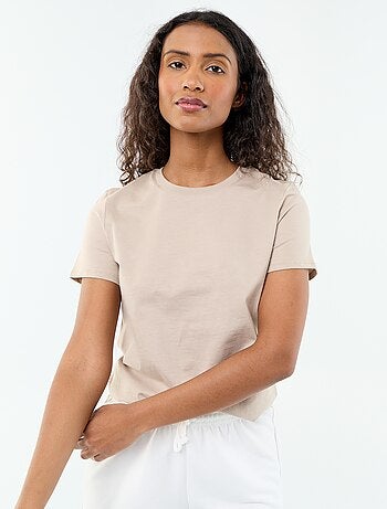 T-shirt van jerseytricot met korte mouwen
