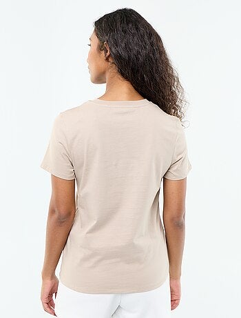 T-shirt van jerseytricot met korte mouwen